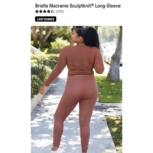 Fabletics Briella Macrame SculptKnit Long-Sleeve Top Black L NWT - Picture 6 of 8